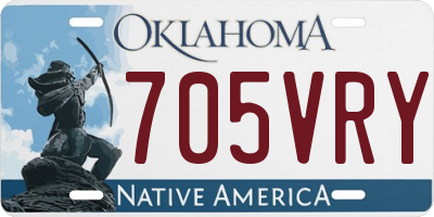 OK license plate 705VRY