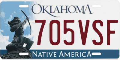 OK license plate 705VSF