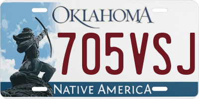 OK license plate 705VSJ