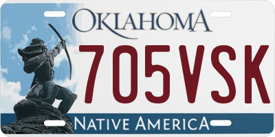 OK license plate 705VSK