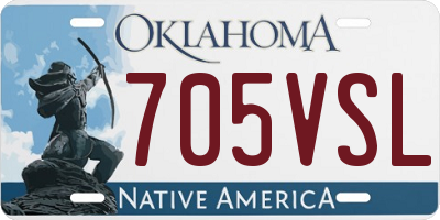 OK license plate 705VSL