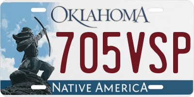 OK license plate 705VSP