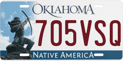 OK license plate 705VSQ