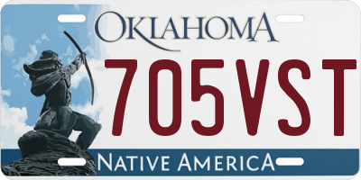 OK license plate 705VST