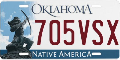 OK license plate 705VSX