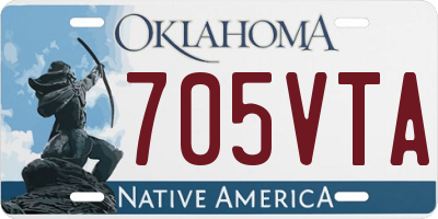OK license plate 705VTA