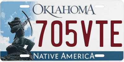 OK license plate 705VTE