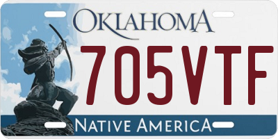 OK license plate 705VTF