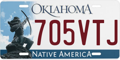 OK license plate 705VTJ