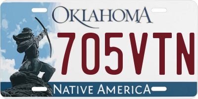 OK license plate 705VTN