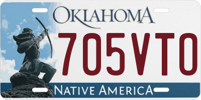 OK license plate 705VTO