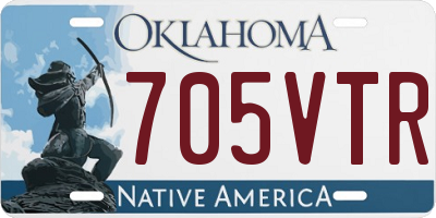 OK license plate 705VTR