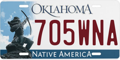 OK license plate 705WNA