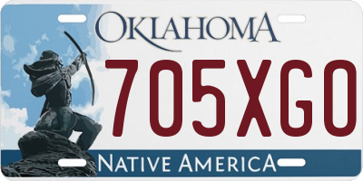 OK license plate 705XGO
