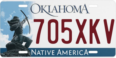OK license plate 705XKV