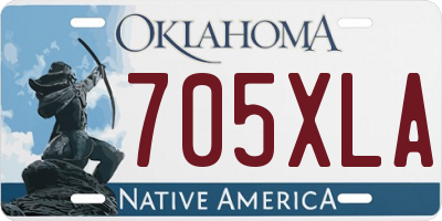 OK license plate 705XLA