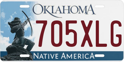 OK license plate 705XLG