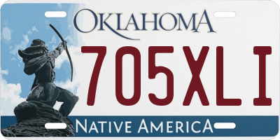 OK license plate 705XLI