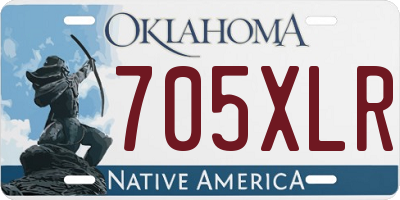 OK license plate 705XLR