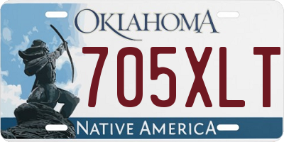OK license plate 705XLT