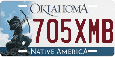 OK license plate 705XMB