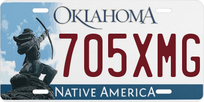 OK license plate 705XMG