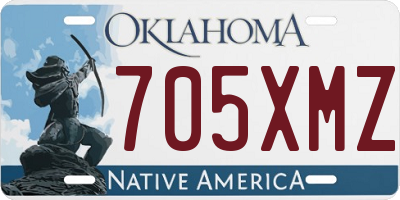 OK license plate 705XMZ