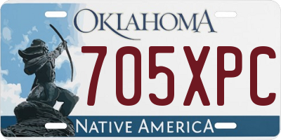 OK license plate 705XPC