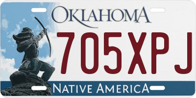 OK license plate 705XPJ