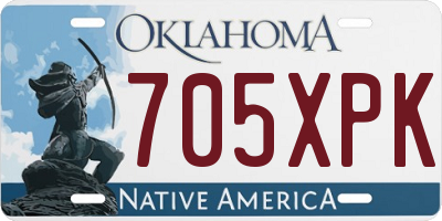 OK license plate 705XPK