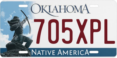 OK license plate 705XPL