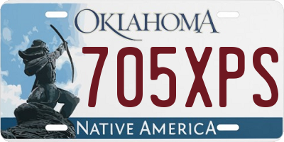 OK license plate 705XPS