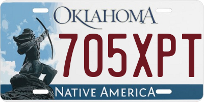 OK license plate 705XPT