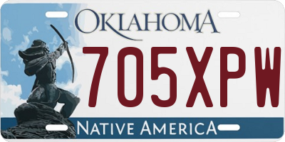 OK license plate 705XPW
