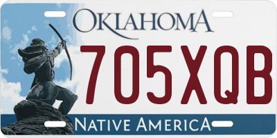 OK license plate 705XQB