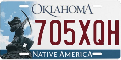 OK license plate 705XQH