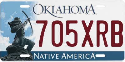 OK license plate 705XRB