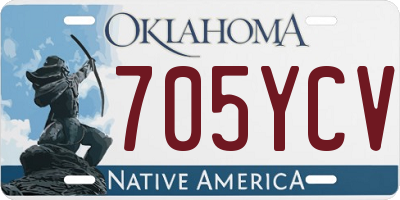 OK license plate 705YCV