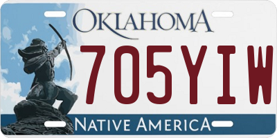 OK license plate 705YIW