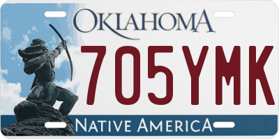 OK license plate 705YMK