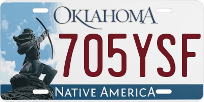 OK license plate 705YSF