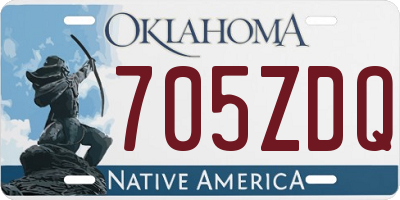 OK license plate 705ZDQ