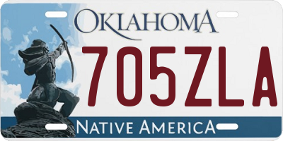 OK license plate 705ZLA