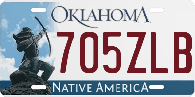 OK license plate 705ZLB