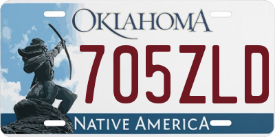 OK license plate 705ZLD
