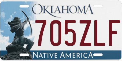 OK license plate 705ZLF