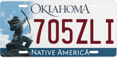 OK license plate 705ZLI