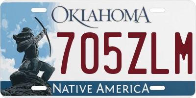 OK license plate 705ZLM