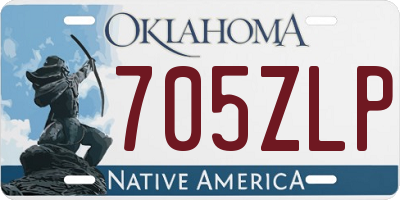 OK license plate 705ZLP