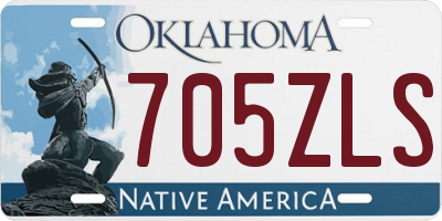 OK license plate 705ZLS